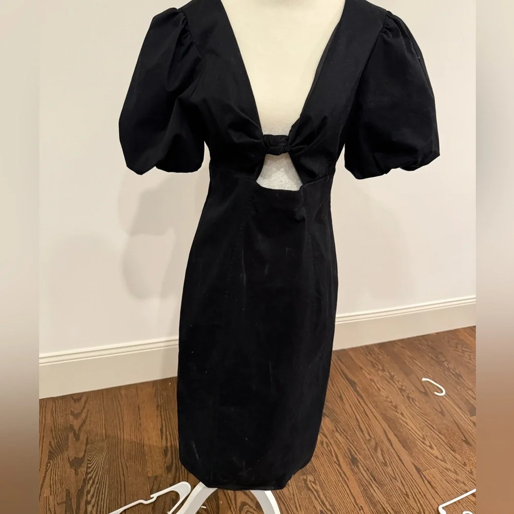 J.Crew Collection Dress In 100% Cotton Poplin Lined Black Size 6